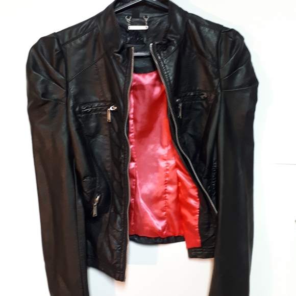 Black faux leather jacket - Picture 1 of 4